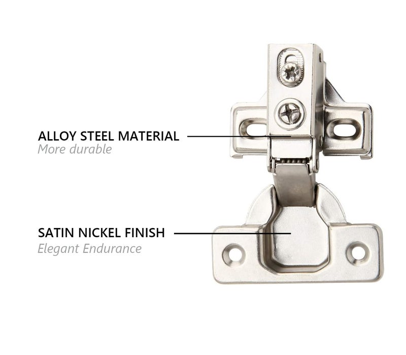 Silverline 20 Pack - Silverline Face Frame Quiet Soft Close Cabinet Door Hinges, 1/2 Inch Overlay, with Built-in Metal Dampers, Strong Heavy Duty Steel for Kitchen Bathroom - Image 2